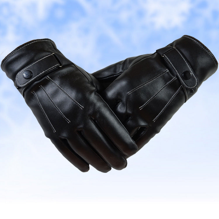 PU Leather Touch Screen Gloves For Men