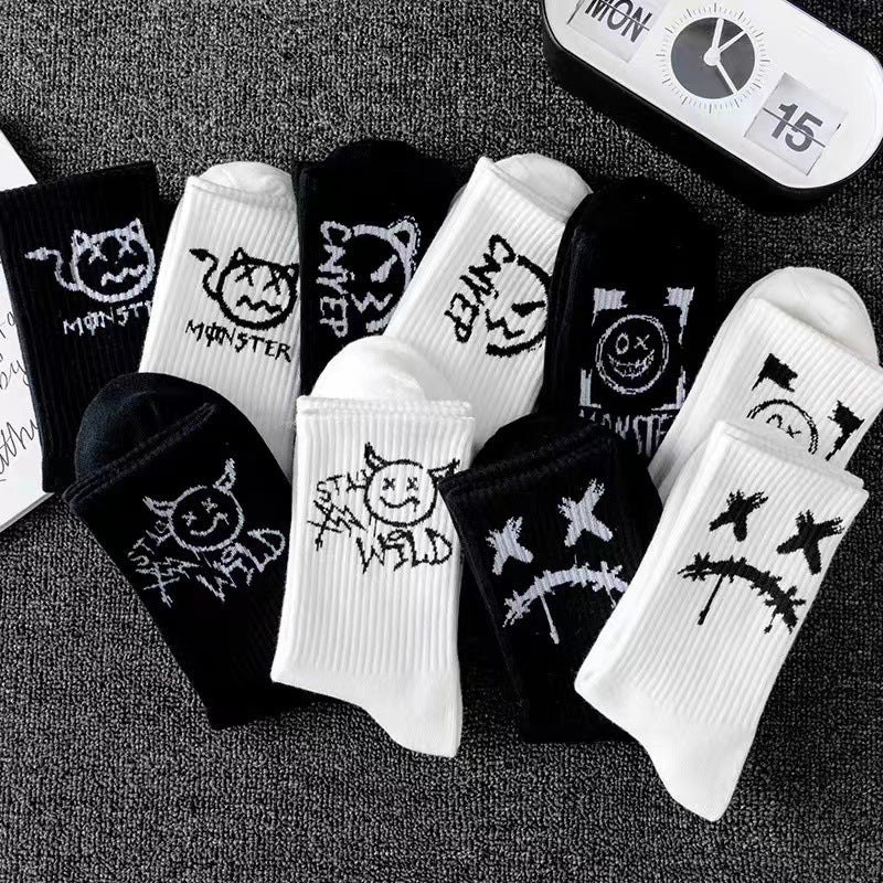 Men's Black And White Socks