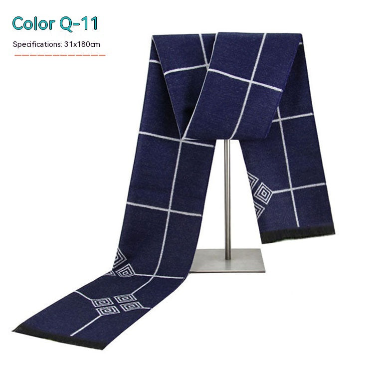 Men's Striped Winter Warm Artificial Cashmere Scarf For Men