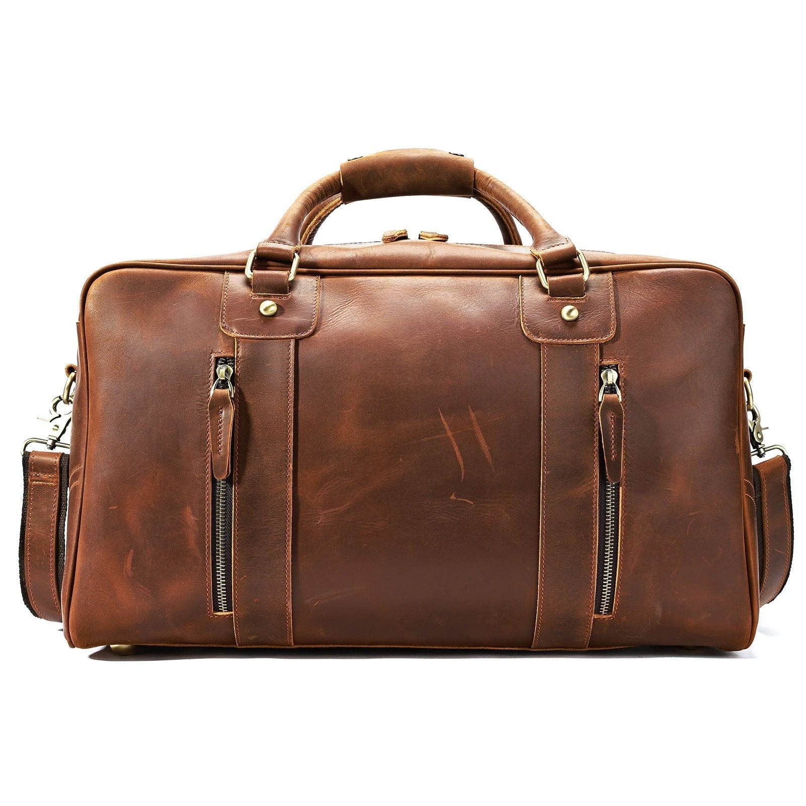 Retro Short-distance Travel Bag Genuine Leather Men by Social Buzz eSIMs