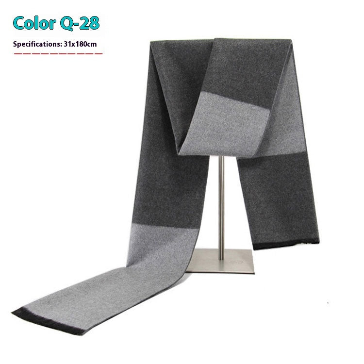 Men's Warm Cashmere-like Striped Scarf