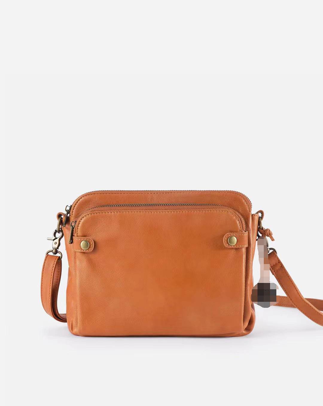 Vintage Three Layer Leather Messenger Women Bag
