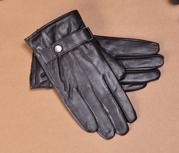 Men's Warm Faux Leather Gloves