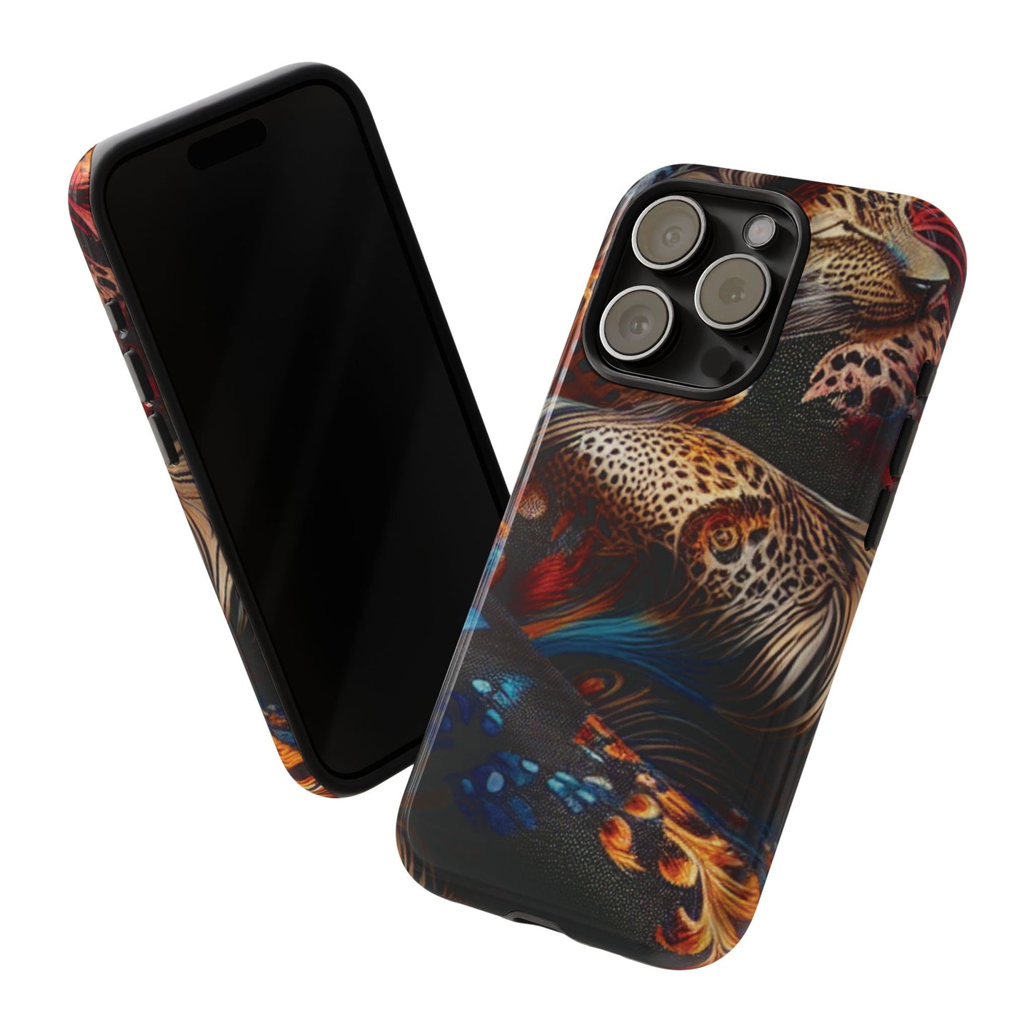 Stylish Tough Phone Case with Elegant Black and Gold Design