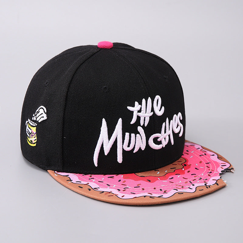 Men's Flat Brim Missing Corner Snack Baseball Cap