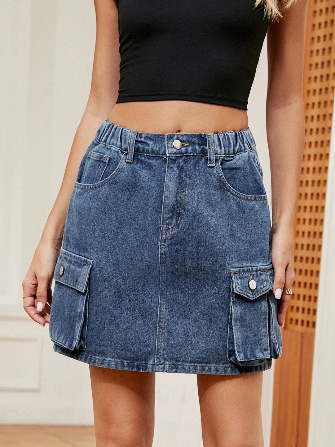 High Waist Denim Skirt by Lady Ros