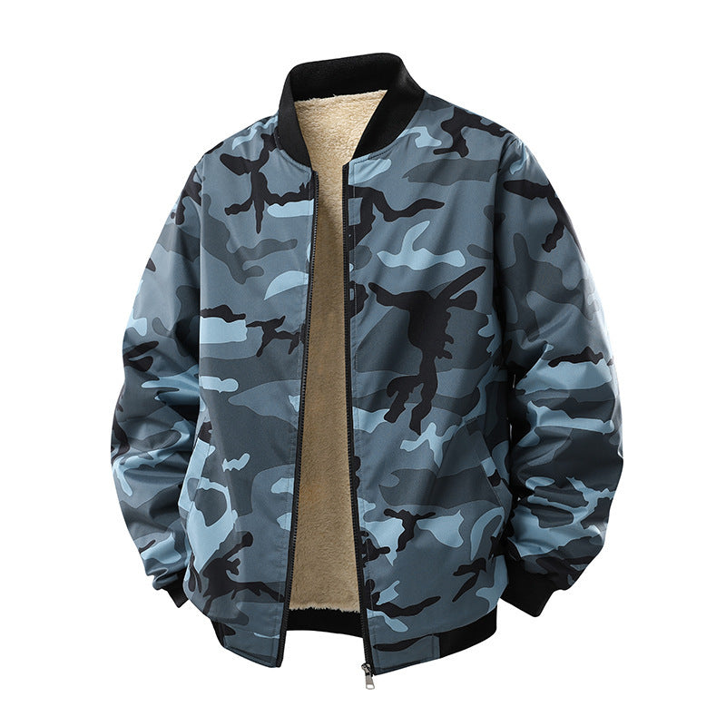 Men's Fleece-lined Thick Casual Camouflage Jacket