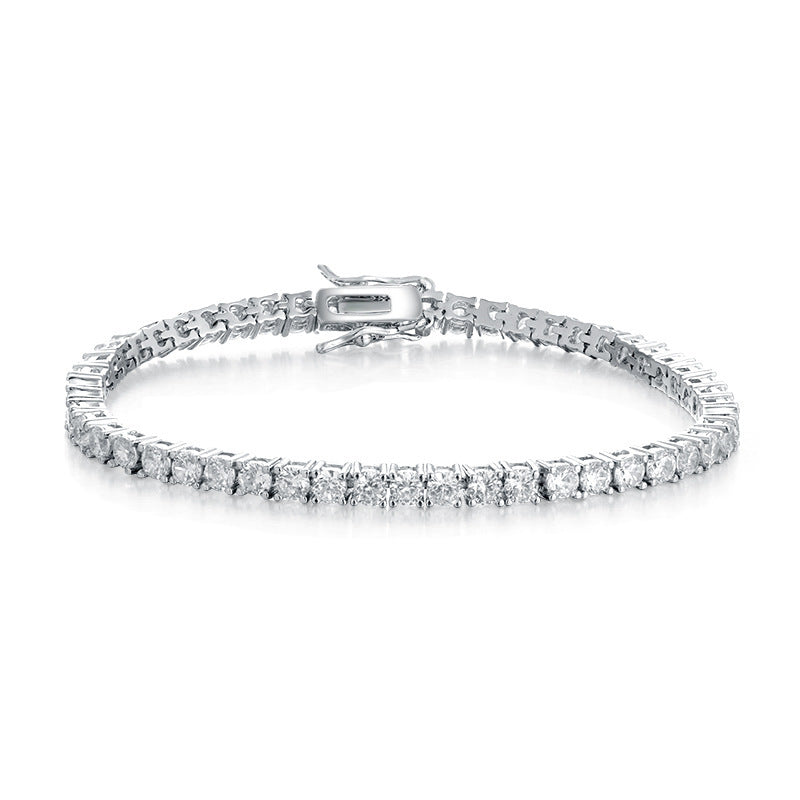 Classic 18K Gold Electroplated Zircon High-grade Tennis Full Diamond like Bracelet
