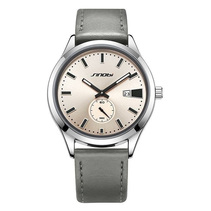 Men's Casual Leather Strap Business Quartz Watch