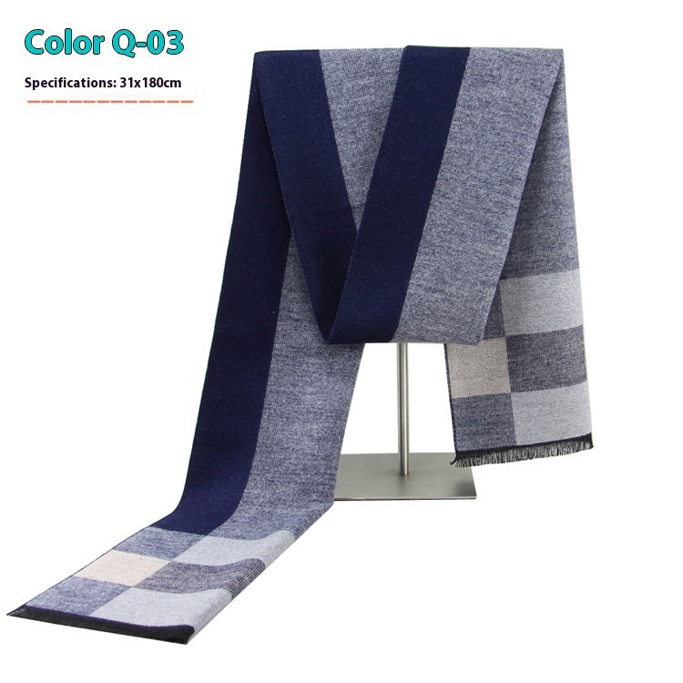 Men's Warm Cashmere-like Striped Scarf