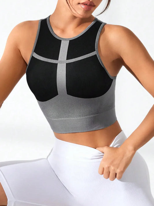 Women's Color Block Round Neck Active Tank