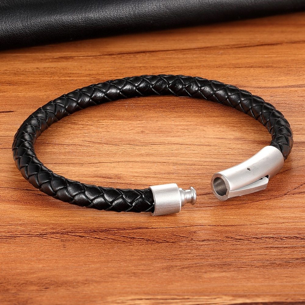 Men's Braided Stainless Steel Clasp Bracelet
