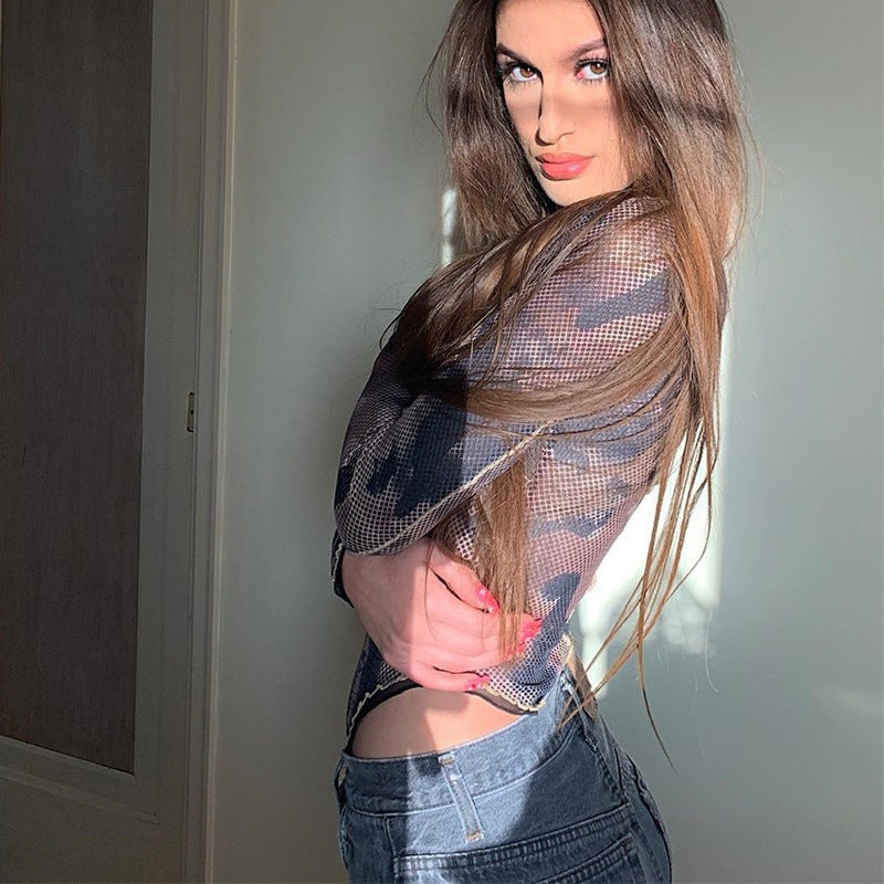 Mesh headpiece bodysuit