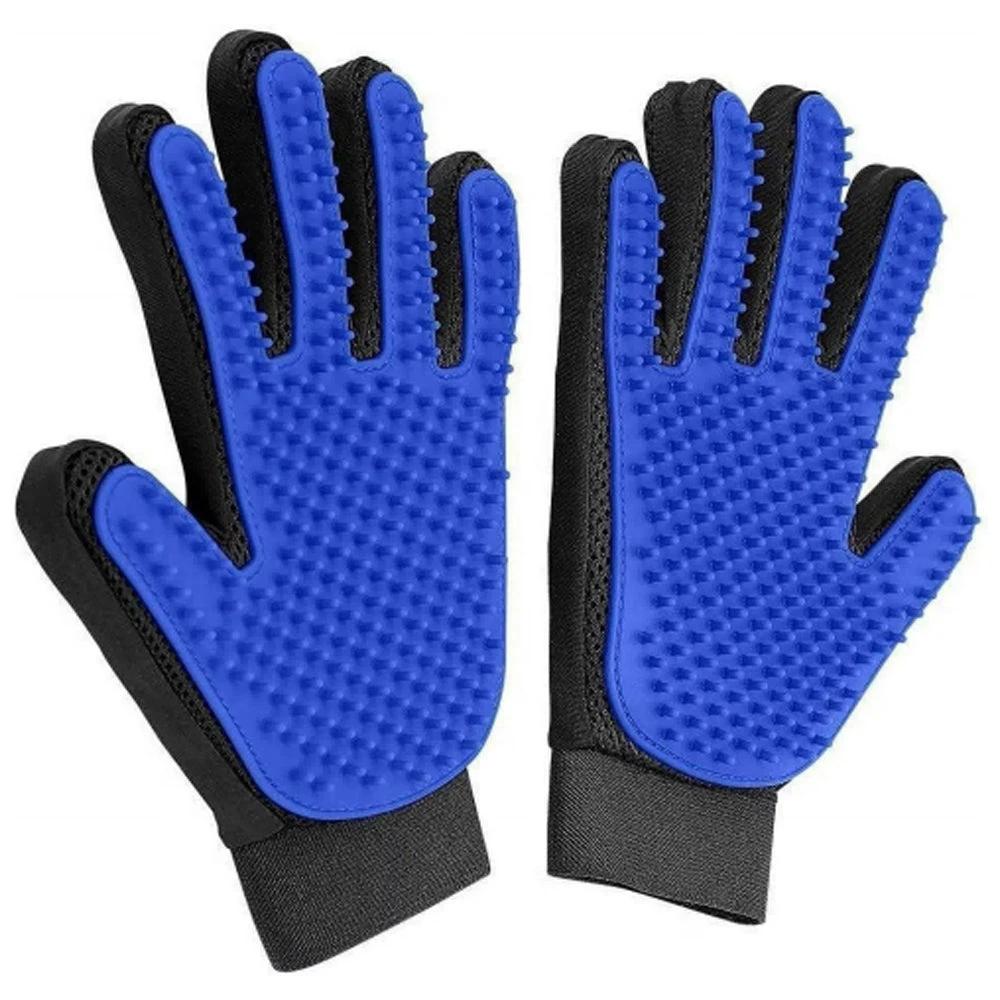 1 Pair Pet Grooming Cat Dog Rabbits Horse Gloves Pet Brush Glove Premium De-Shedding Glove by GJG Denim
