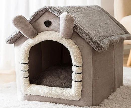 Foldable Dog House Pet Cat Bed Winter Dog Villa Sleep Kennel Removable Nest Warm Enclosed Cave Sofa Pets Supplies by GJG Denim