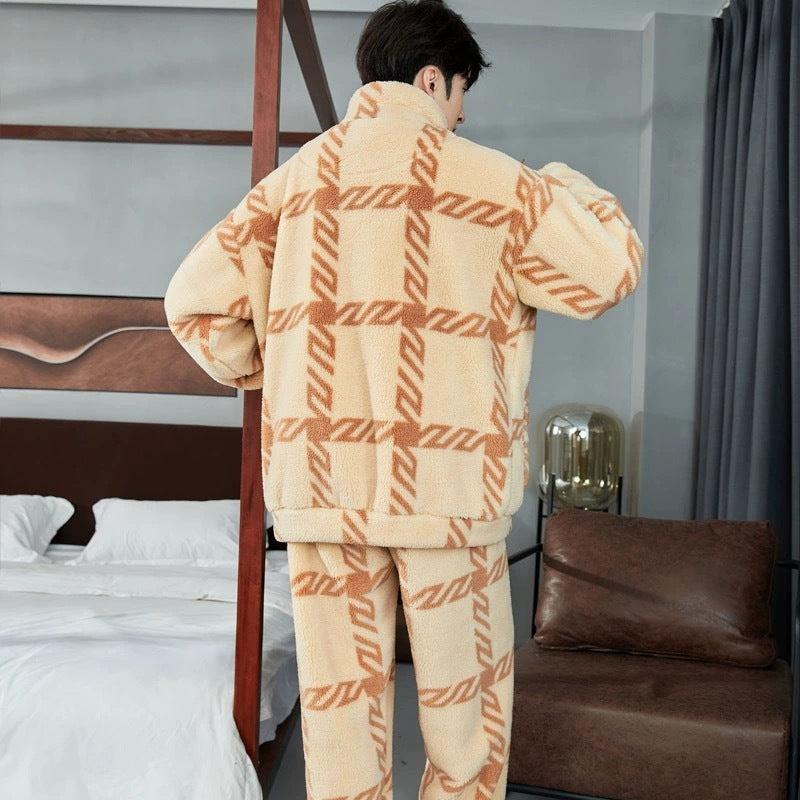 Men's Zipper Pajamas Thickened