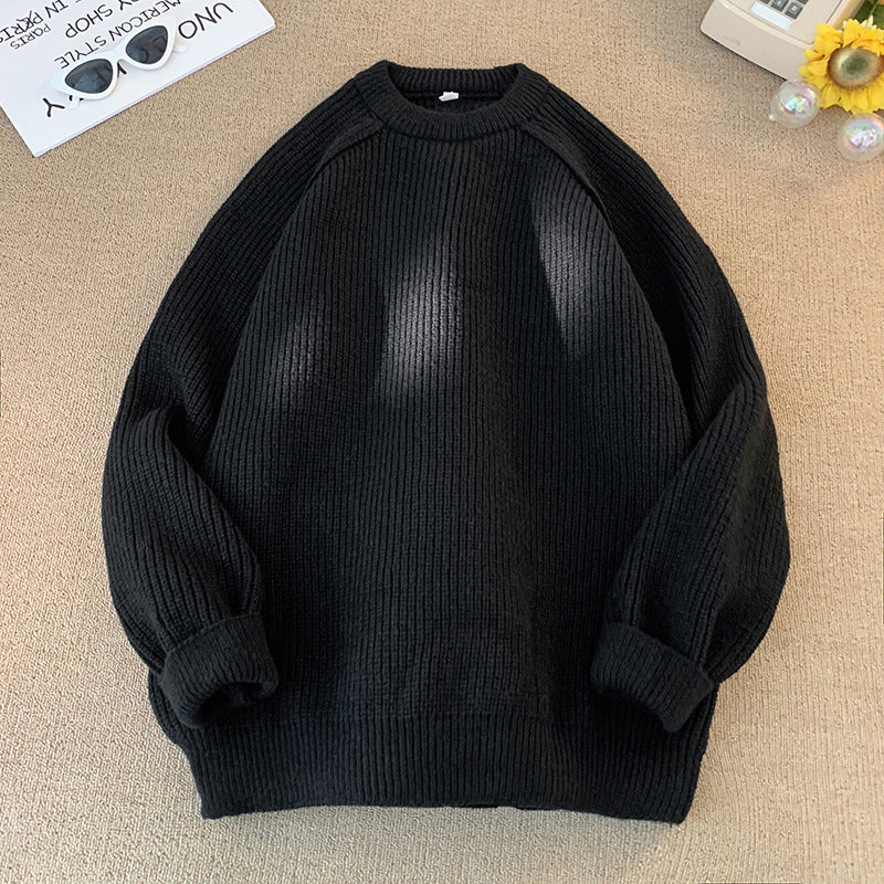 Men's Solid Color Loose Casual Long Sleeve Lazy Sweater