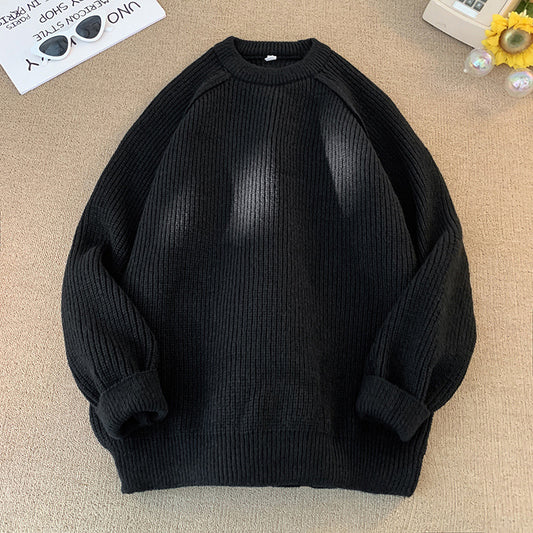 Men's Solid Color Loose Casual Long Sleeve Lazy Sweater