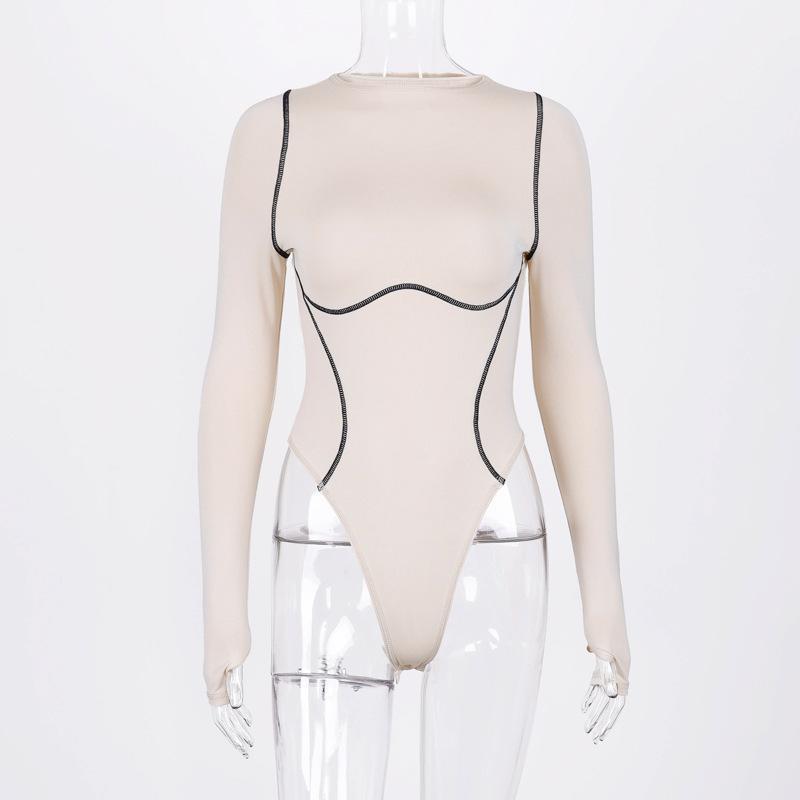Long sleeve exposed seams bodysuit