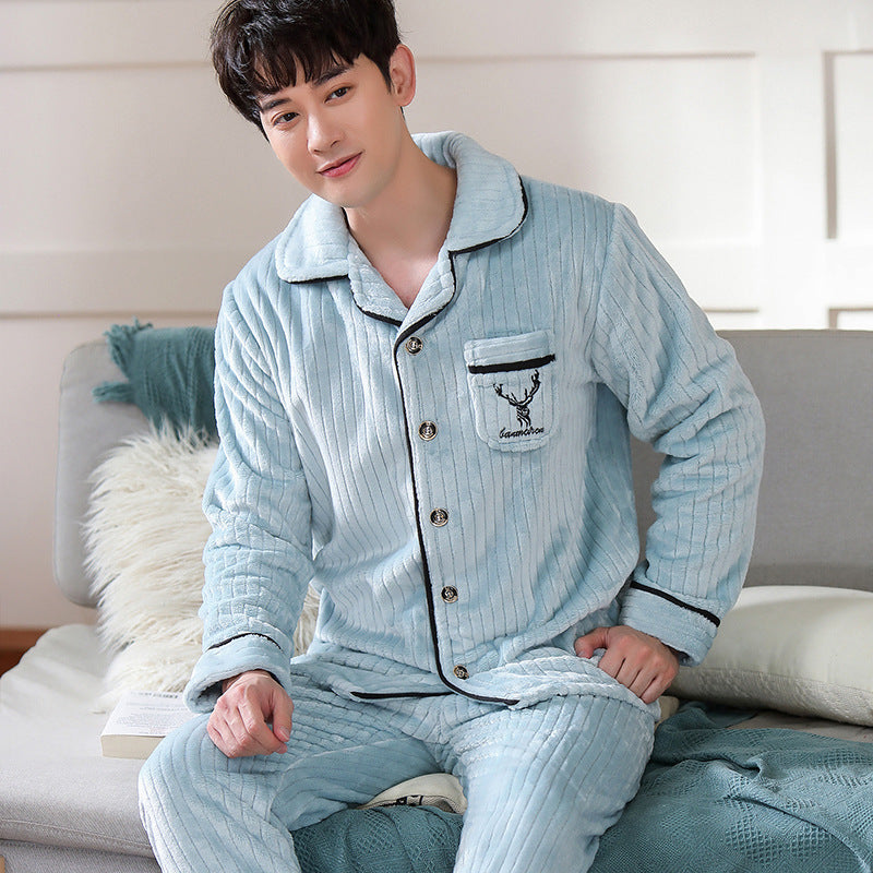 Men's Long Sleeve Cardigan Pajamas