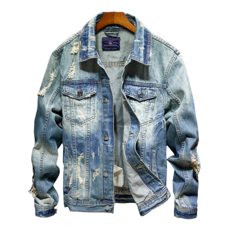 Men's Washed Denim Jacket Outerwear