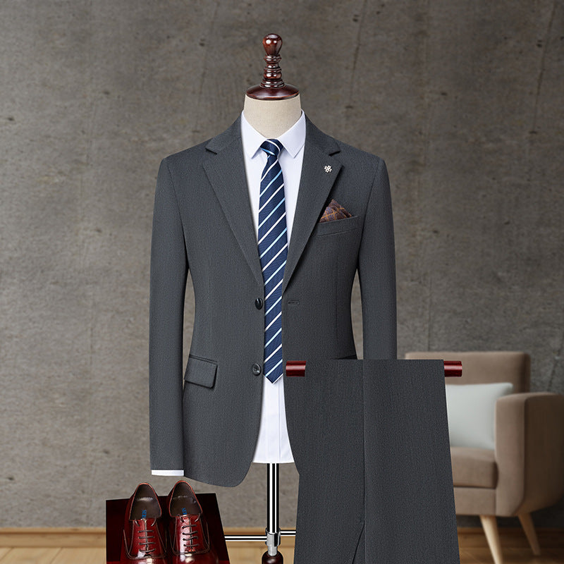 Men's Solid Color Business Casual Non-ironing Suit