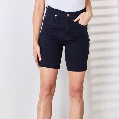 Judy Blue Full Size High Waist Tummy Control Bermuda Women Shorts