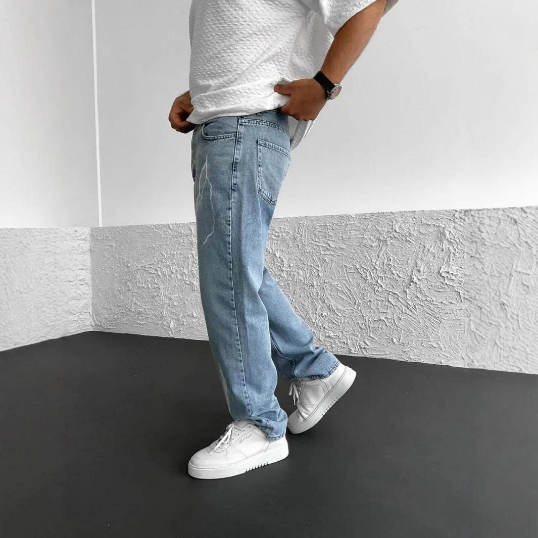 Men's Straight Loose Wide Leg Jeans