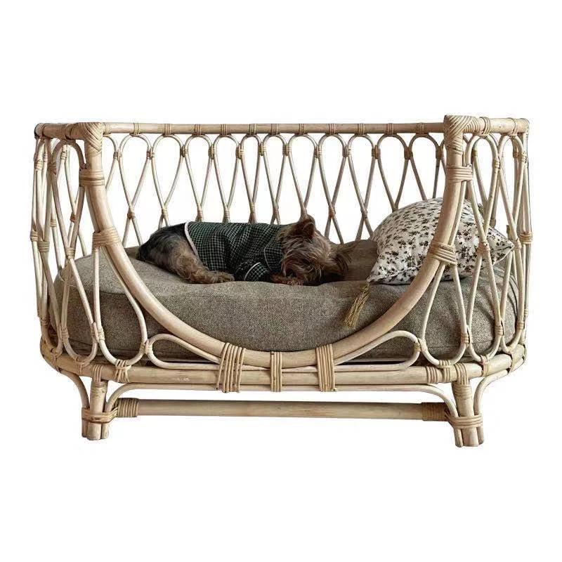 Pet Bed Handmade Rattan Woven Pet Bed Sofa For Dogs by GJG Denim