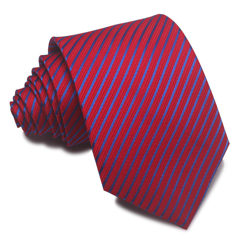 Men's 8CM Polyester Jacquard Striped Ties