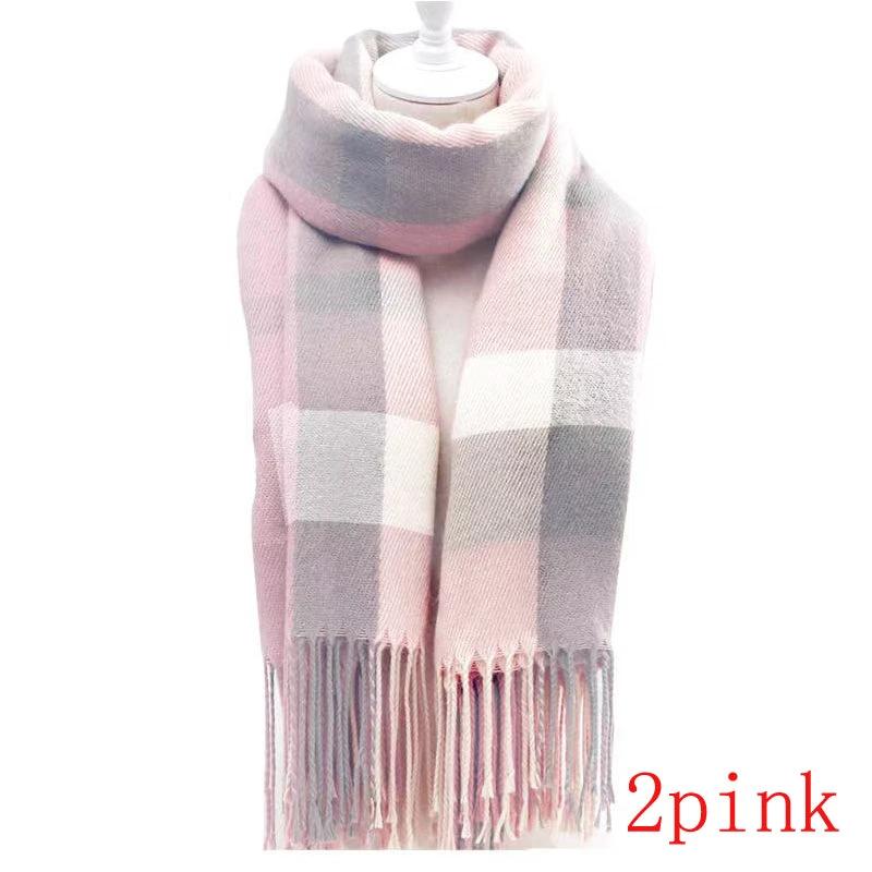 Couple Winter Scarf - Thick Warm Polyester Tassel Shawl Wrap, 180x70cm Unisex Scarves For Women & Men, Christmas Thanksgiving Gift by GJG Denim