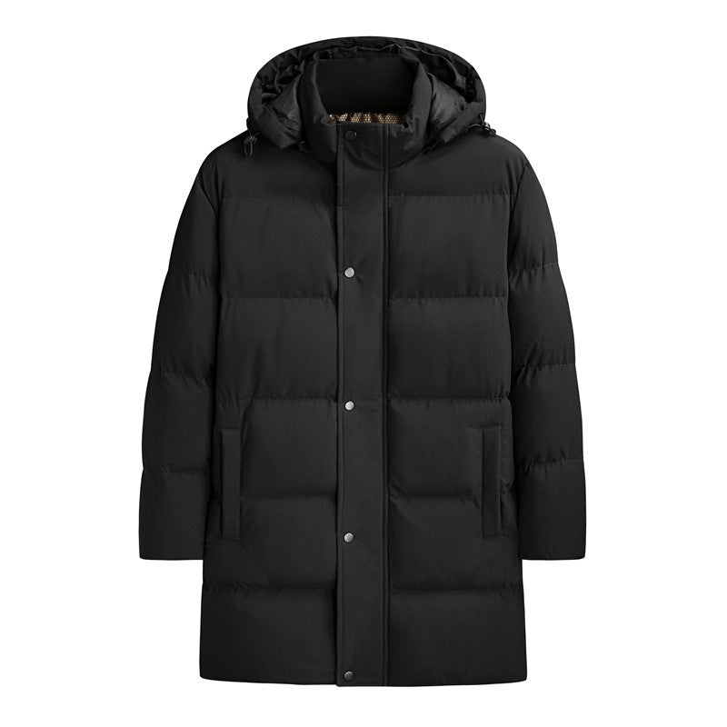 Men's Thickened Thermal Long Color Cotton Coat