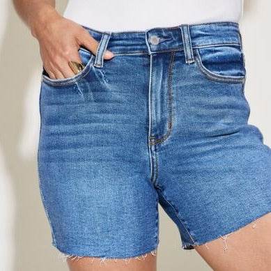 Judy Blue Full Size High Waist Slim Denim Women Shorts