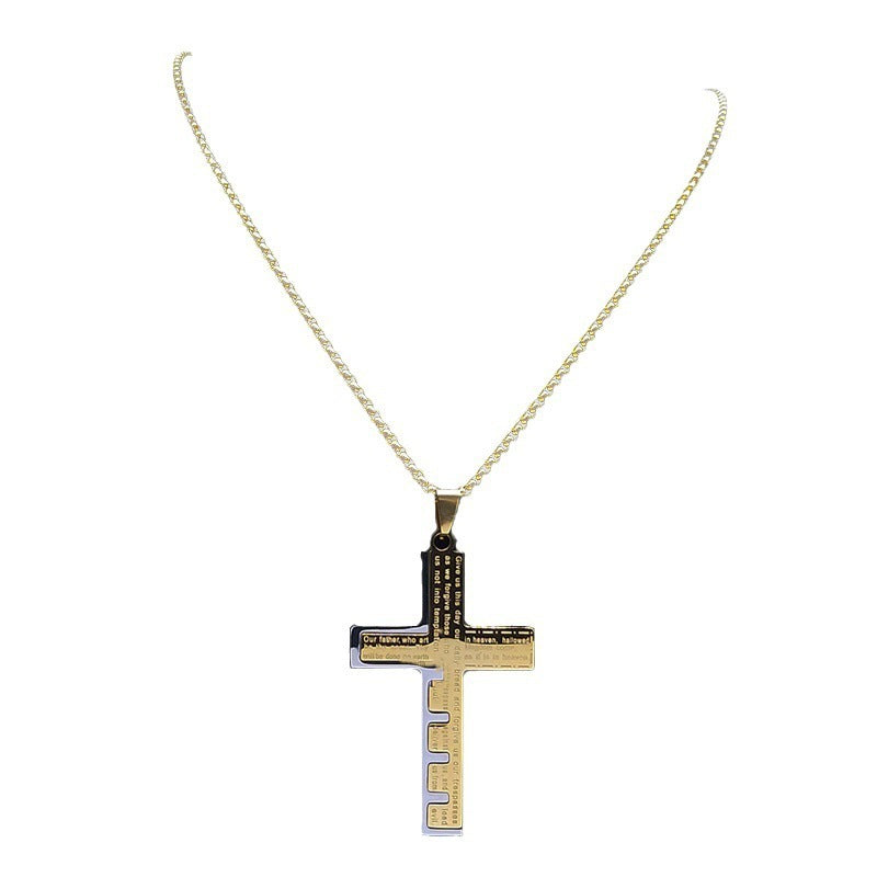 Stainless Steel Cross Necklace For Men