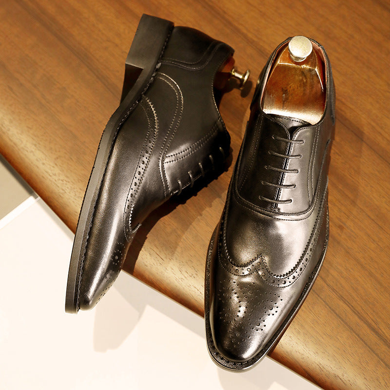 Men's Leather Oxford Shoes Rubber Sole