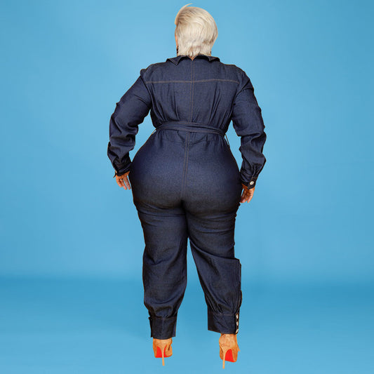 Romper Plus Size Women Denim Jumpsuit