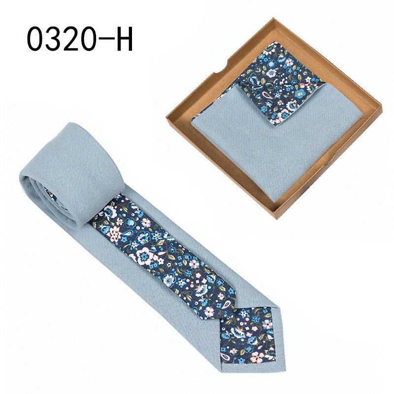 Men's Floral Print Tie and Pocket Square