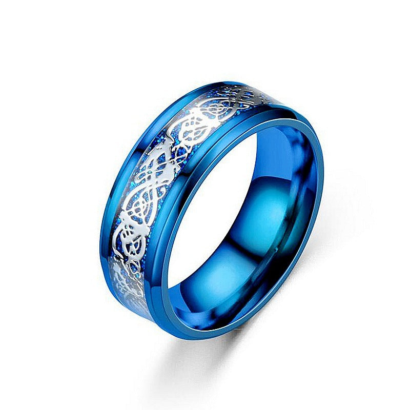 Men's Dragon Pattern Stainless Steel Rings