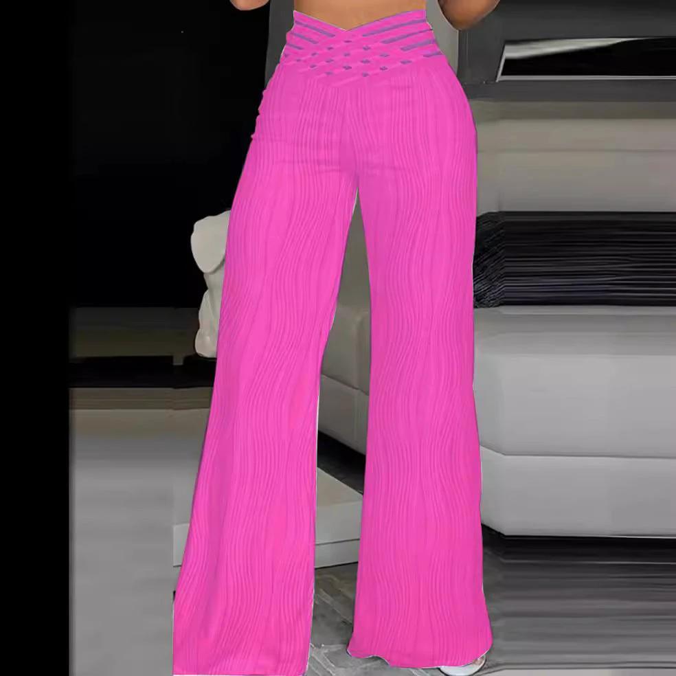 Jacquard Stretch Fabric Bootcut Pants Women by GJG Denim