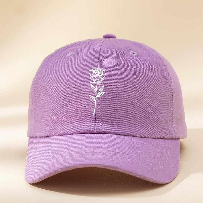 Men's Casual Simple Rose Washed Baseball Cap