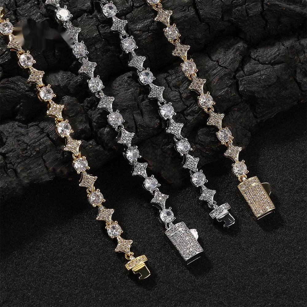 Star Zircon Tennis Chain Necklace For Men by GJG Denim