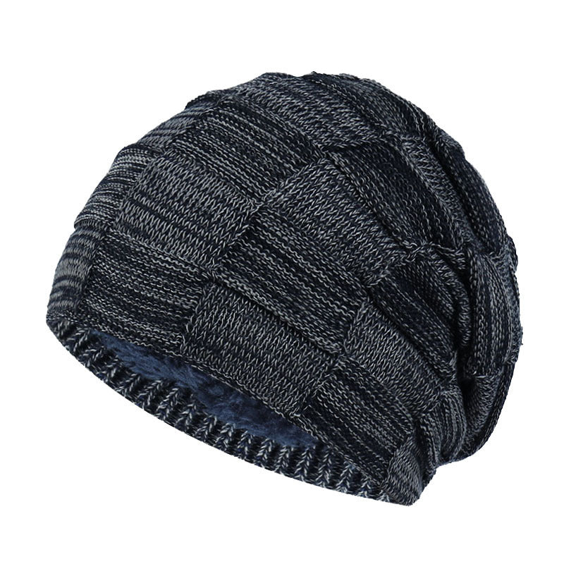 Fashion Plus Velvet Thick Knitted Warm Hat For Men