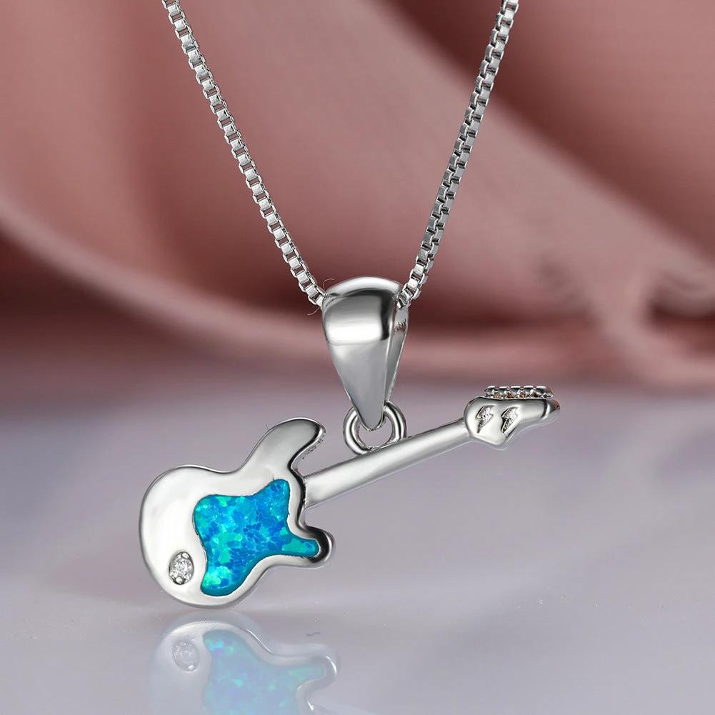 Men's Blue Opal Guitar Necklace by GJG Denim