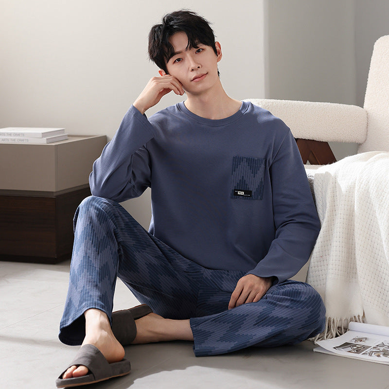 Men's Cotton Long Sleeve Casual Pajamas