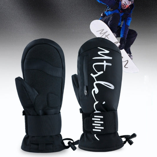 Men's Built-in Wristband Shock Absorption Veneer Warm Waterproof Ski Gloves