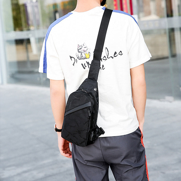 Men's Camouflage Chest Bags  With Headphone Hole