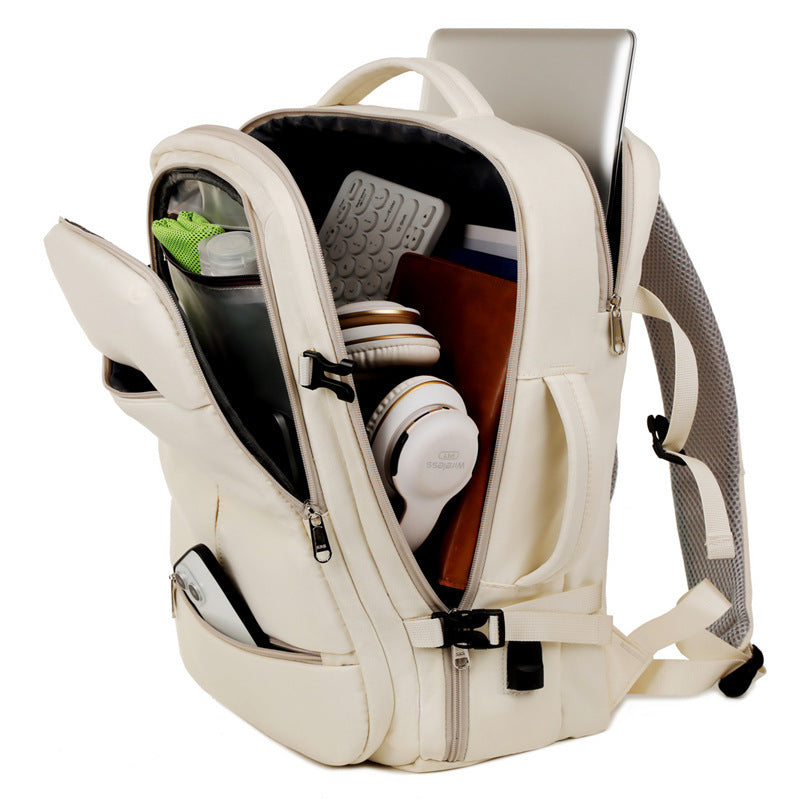 Large Capacity Backpack For Men w/ Multiple Pockets And Zippers Versatile Computer Bags Business Travel Backpack