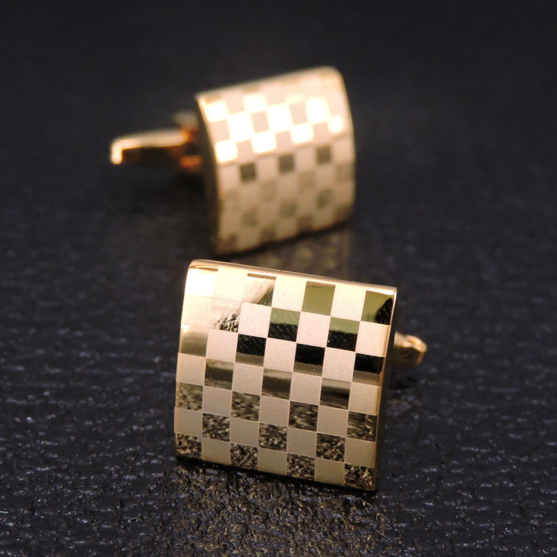Copper Black Golden And Silver Laser Metal Cufflinks For Men
