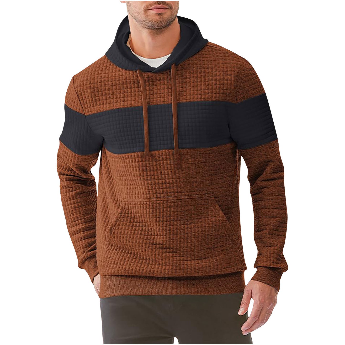 Men's Hooded Long-sleeved Sweater w/ Drawstring
