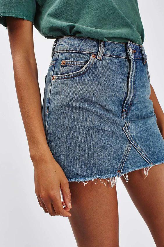 Cat Fringe Denim A line Overall Skirt by Lady Ros